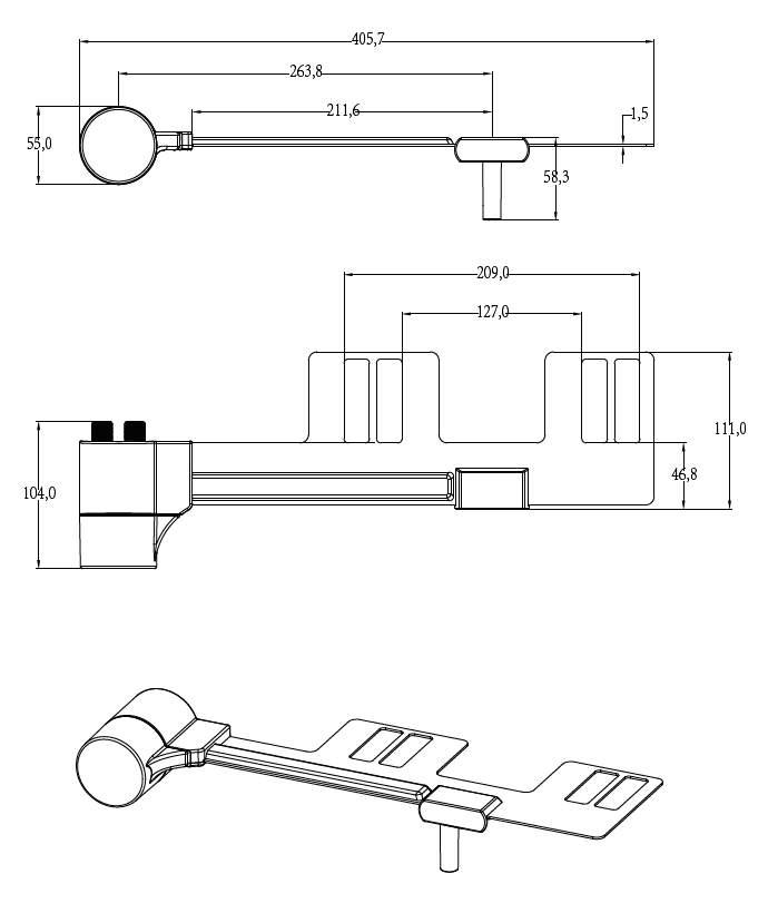 مرفق بيديت بفوهة واحدة مع وظيفة الماء الساخن والبارد X1003-102-01 1