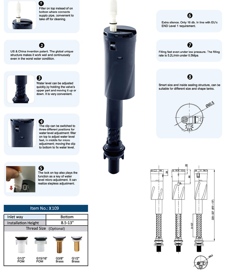 صمام تعبئة المرحاض 3