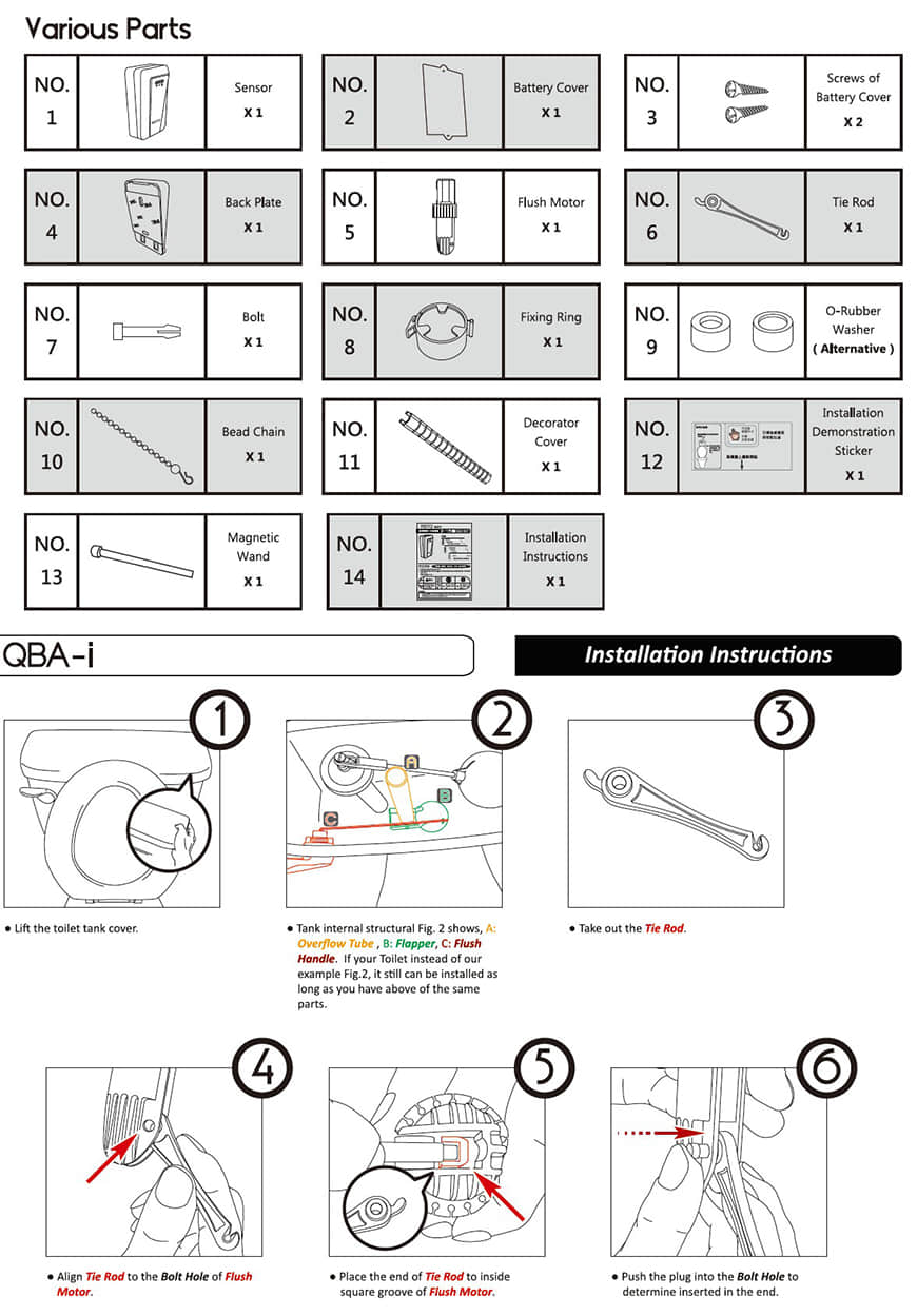 دليل مستشعر تدفق المرحاض 2