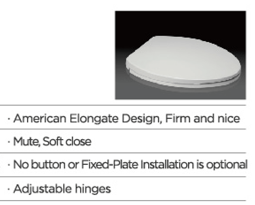 مقعد المرحاض الأمريكي Elongate Design BP0T04NB