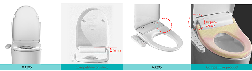 غطاء المرحاض الذكي الرفيع للغاية 9 
