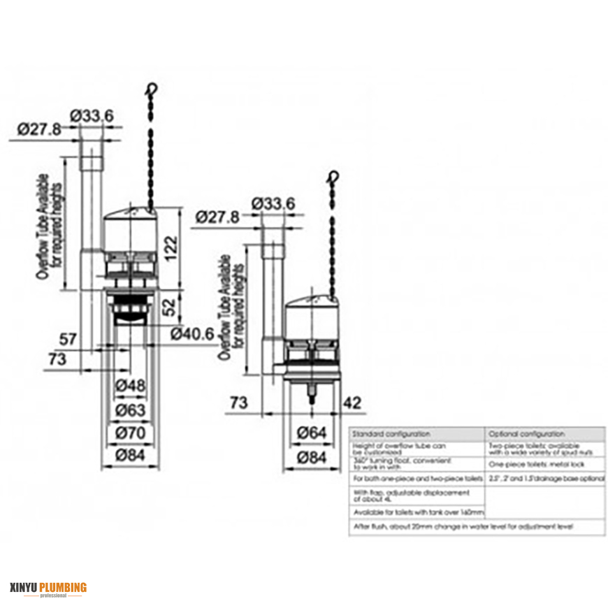 صمام تدفق فردي WDI 1-1/2 بوصة (SYPHON)