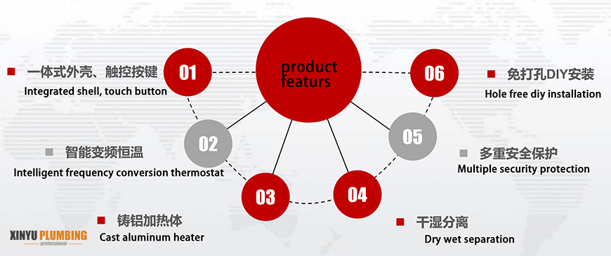 سخان الماء الدافئ للمرحاض الفوري 2